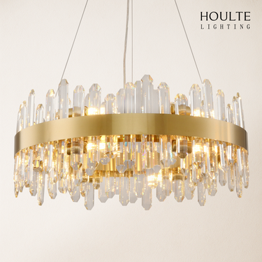 Stellara Crystal Strip Round Halo Chandelier 24"D