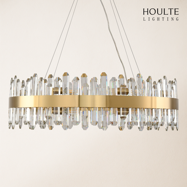 Stellara Crystal Strip Round Halo Chandelier 32"D