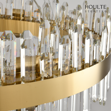 Stellara Crystal Strip Round Halo Chandelier 40"D