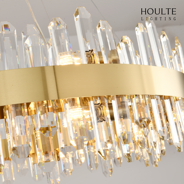 Stellara Crystal Strip Round Halo Chandelier 40"D