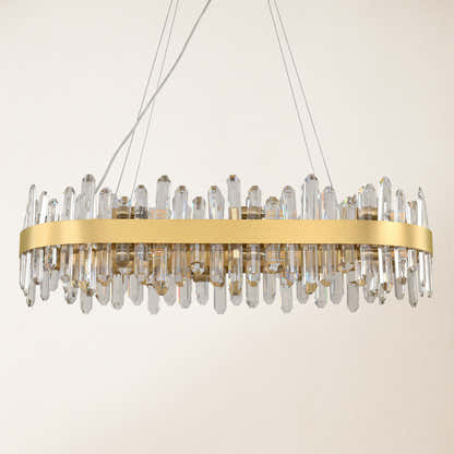 Stellara Crystal Strip Oval Chandelier 36"W