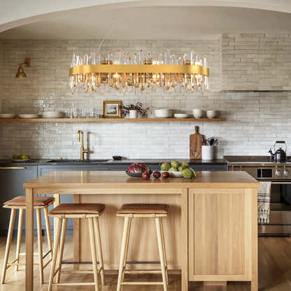 Stellara Crystal Strip Oval Chandelier 36"W