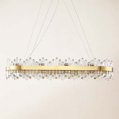 Stellara Crystal Strip Oval Chandelier 52"W