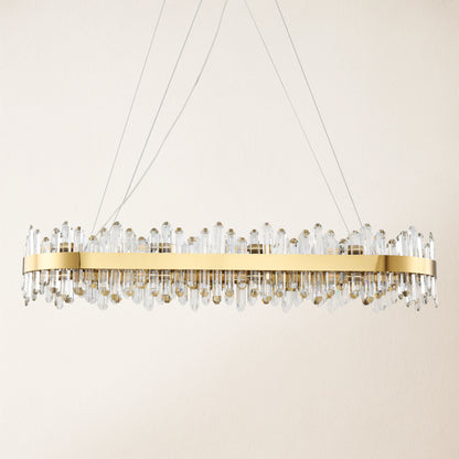 Stellara Crystal Strip Oval Chandelier 52"