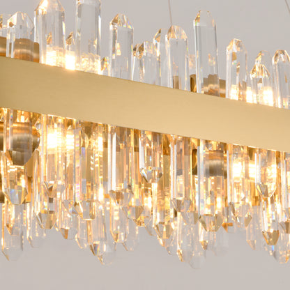 Stellara Crystal Strip Oval Chandelier 52"