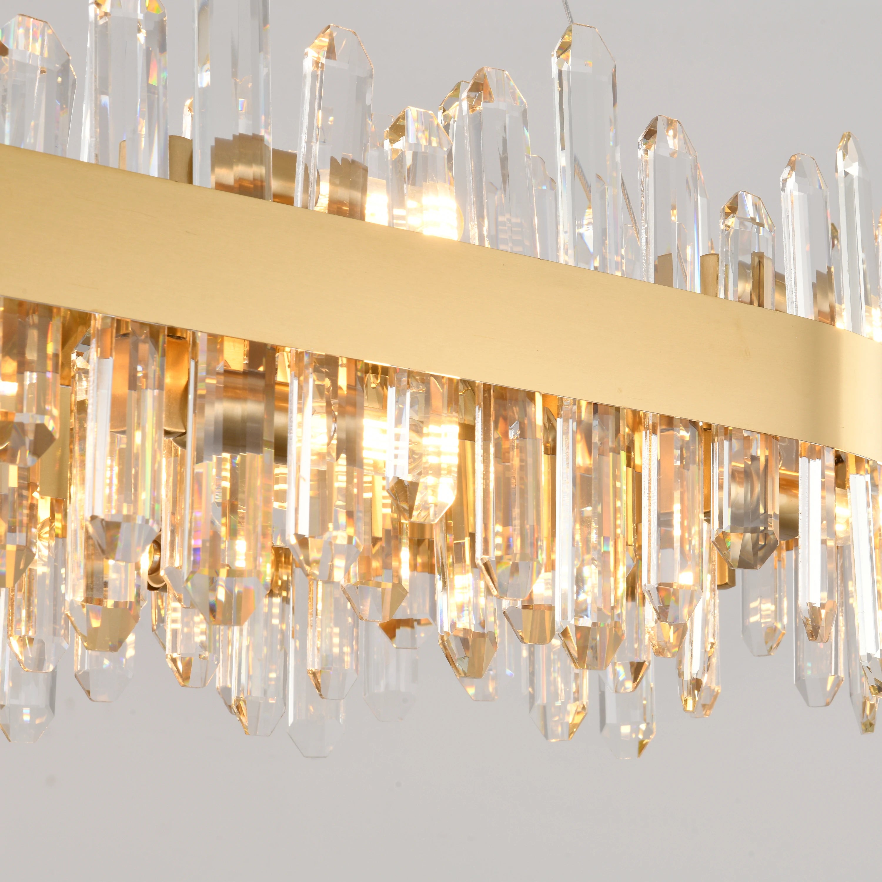 Stellara Crystal Strip Oval Chandelier 52"