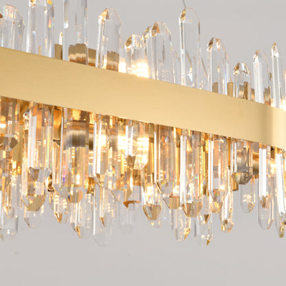 Stellara Crystal Strip Oval Chandelier 52"