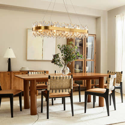 Stellara Crystal Strip Oval Chandelier 52"W