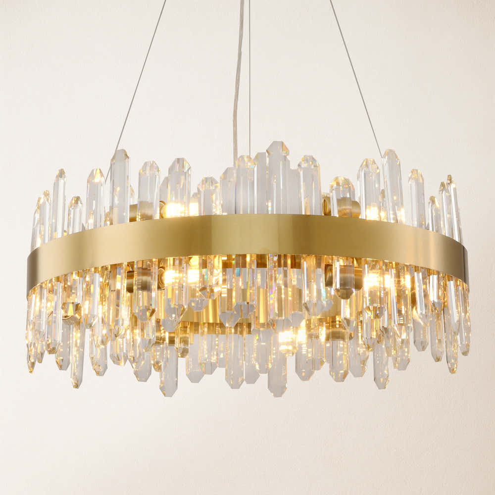 Stellara Crystal Strip Round Chandelier 24"D