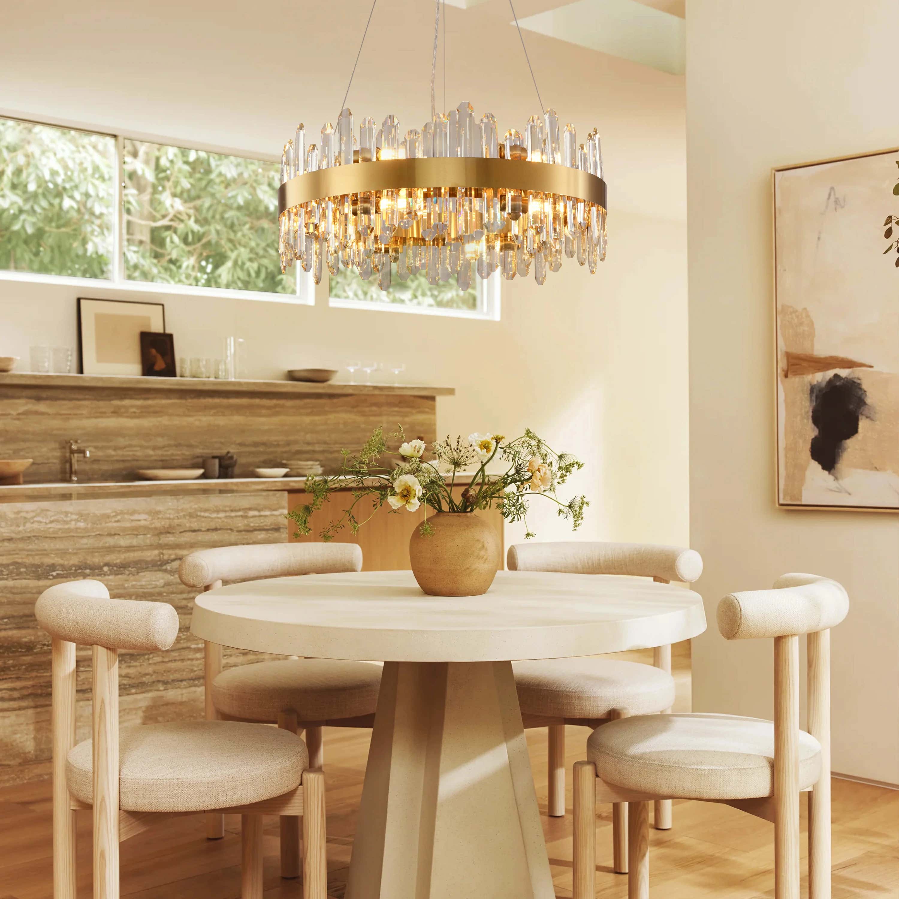 Stellara Crystal Strip Round Chandelier 24"D