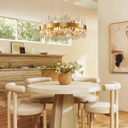 Stellara Crystal Strip Round Chandelier 24"D