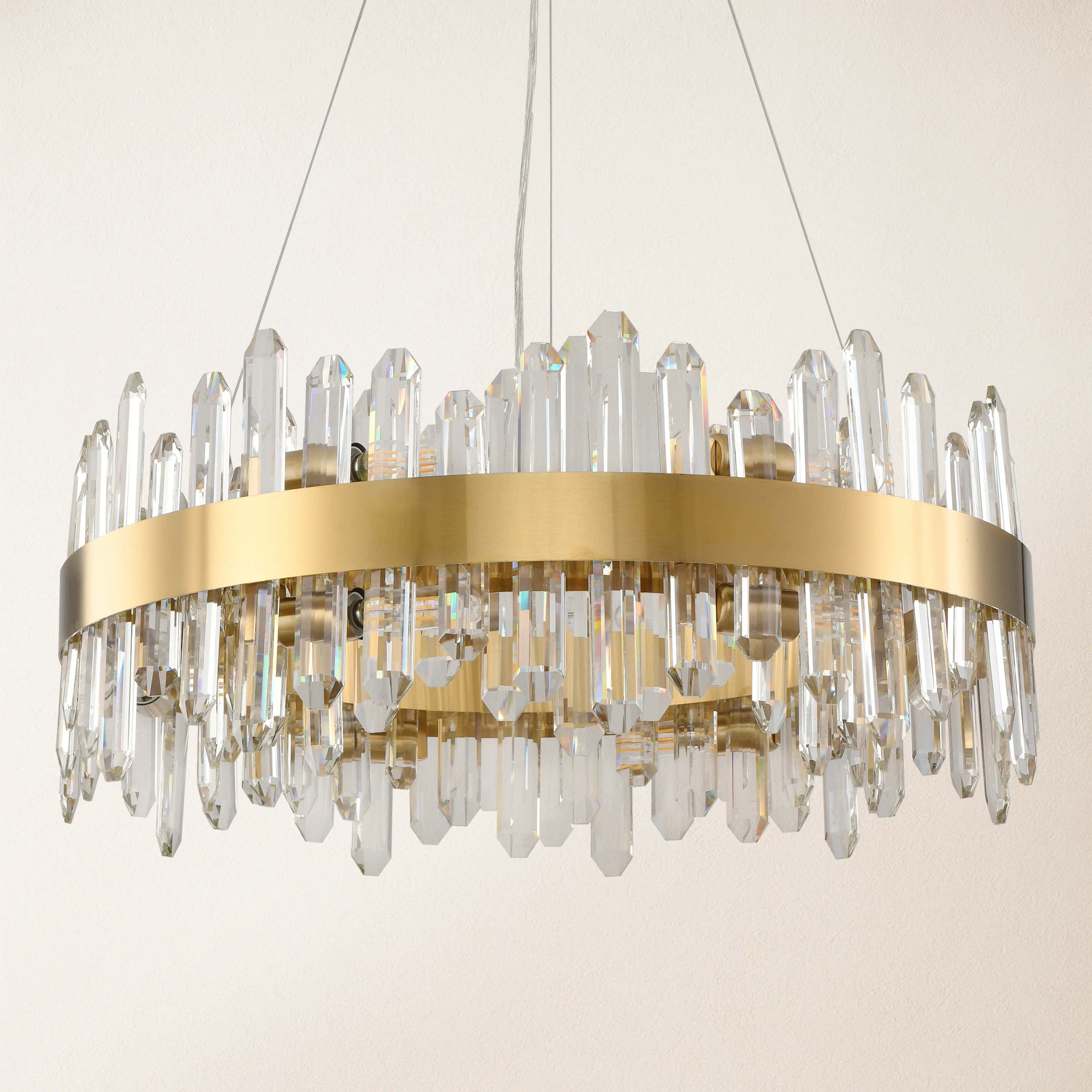 Stellara Crystal Strip Round Chandelier 24"D