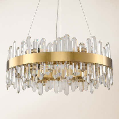 Stellara Crystal Strip Round Chandelier 24"D