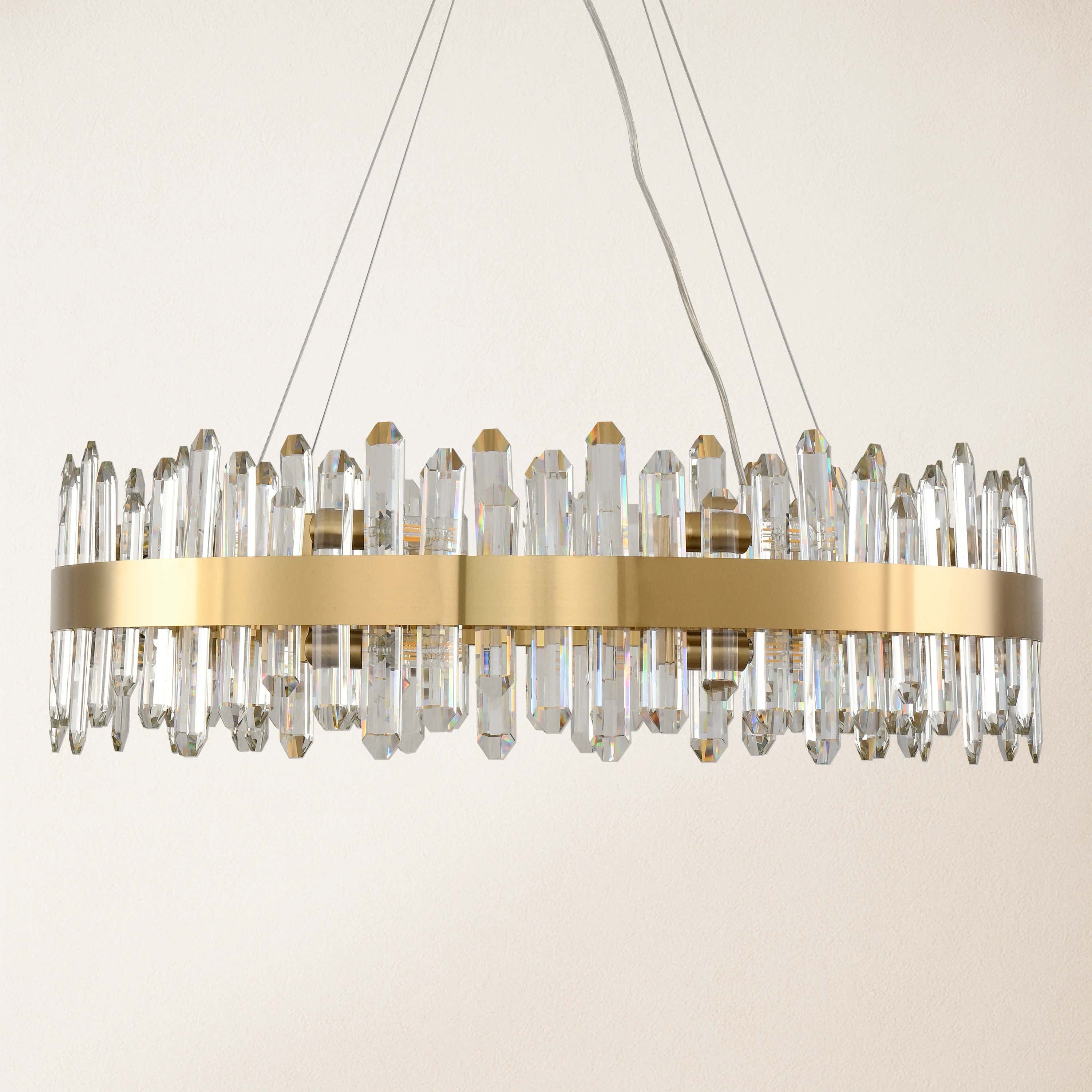 Stellara Crystal Strip Round Chandelier 32"D