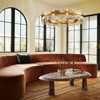 Stellara Crystal Strip Round Chandelier 40"D