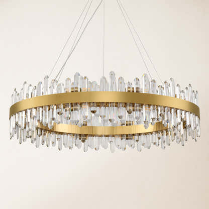 Stellara Crystal Strip Round Chandelier 40"D