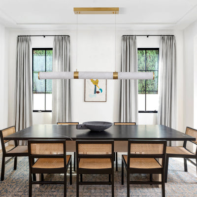 Sylvia Alabaster Linear Chandelier 47"