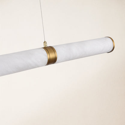 Sylvia Alabaster Linear Chandelier 47"