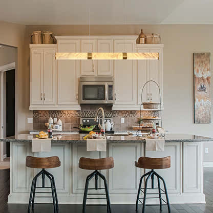 Sylvia Alabaster Linear Chandelier 47"