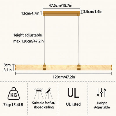 Sylvia Alabaster Linear Chandelier 47"