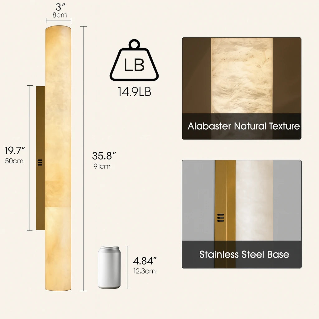 Sylvia Palladian Alabaster Wall Sconce 36"H