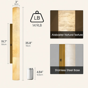 Sylvia Palladian Alabaster Wall Sconce 36"H