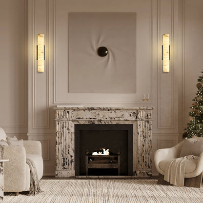 Sylvia Palladian Alabaster Wall Sconce 20"H