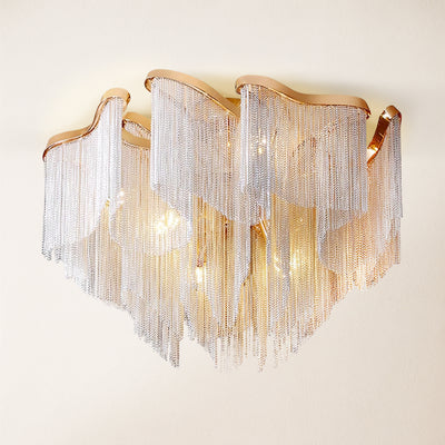 Teresa Cadena Chain Tassel Flush Mount 24"W