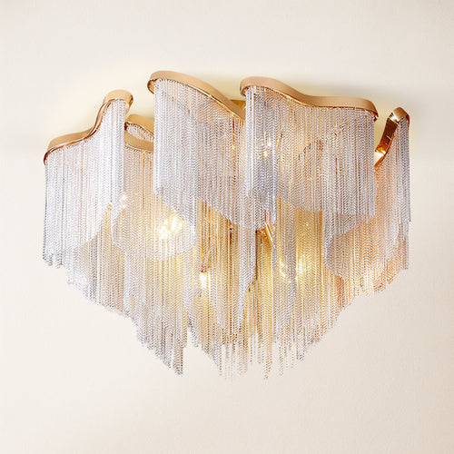 Teresa Cadena Chain Tassel Flush Mount 31"W