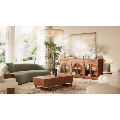 Alvar Arched 32" Oak Storage Cabinet with Drawers