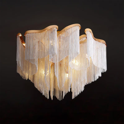 Teresa Cadena Chain Tassel Flush Mount 24"W