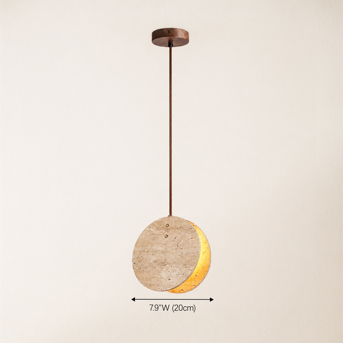 Xaloria Travertine Disc Pendant Light