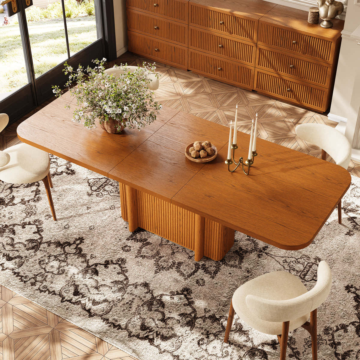 Casey extendable dining table for summer hosting