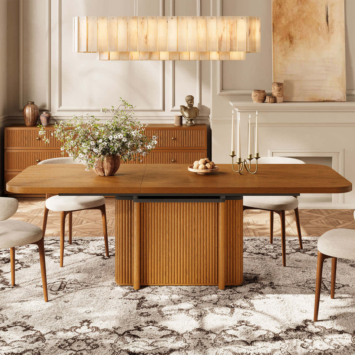 Houlte Casey Extendable Brown Oak Dining Table