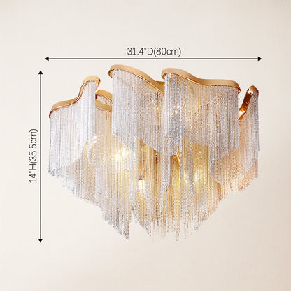 Teresa Cadena Chain Tassel Flush Mount 31"W