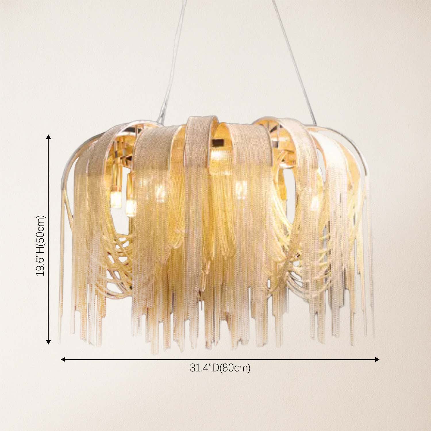 Teresa  Cadena Chain Tassel Modern Chandelier 31" D