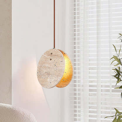 Xaloria Travertine Disc Pendant Light