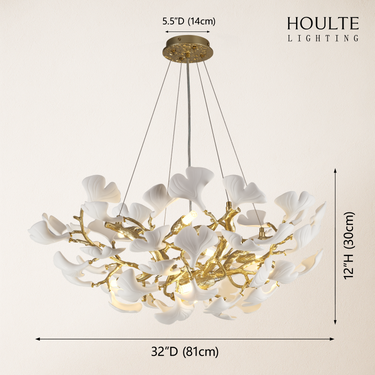 Twilight Branches Ceramic Glow Round Chandelier 32"D