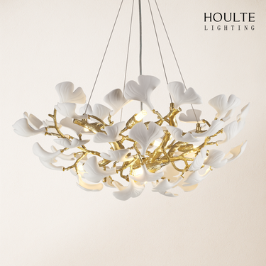 Twilight Branches Ceramic Glow Round Chandelier 32"D
