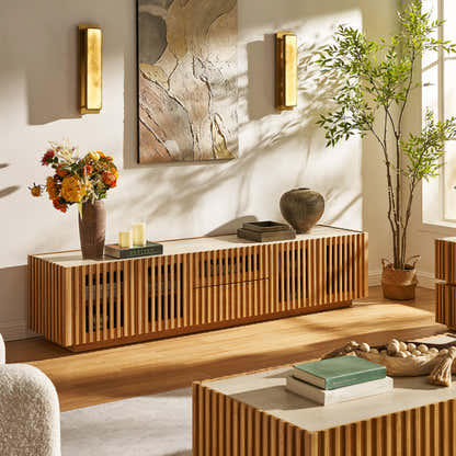 Isla Oak Sintered Stone Rectangle Coffee Table 47"