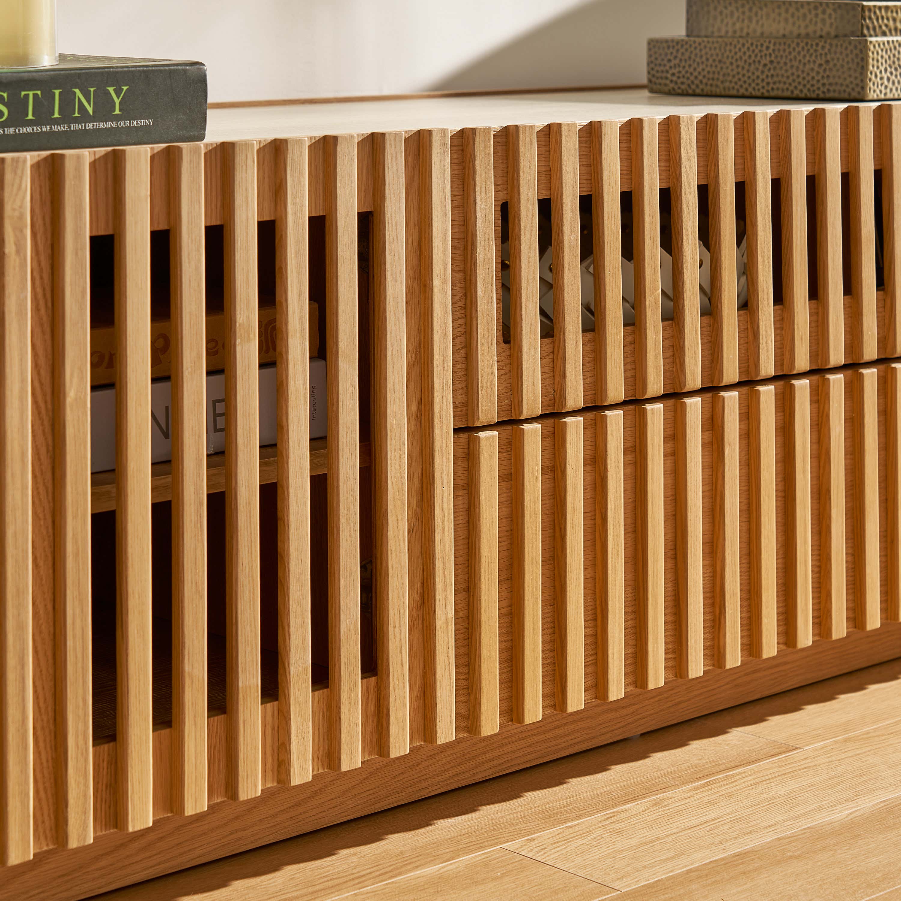 Isla Oak Sintered Stone Media Console 80"