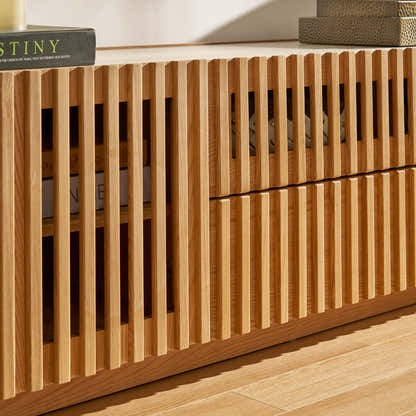 Isla Oak Sintered Stone Media Console 80"