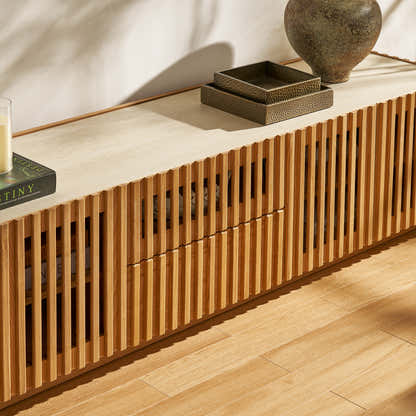Isla Oak Sintered Stone Media Console 80"