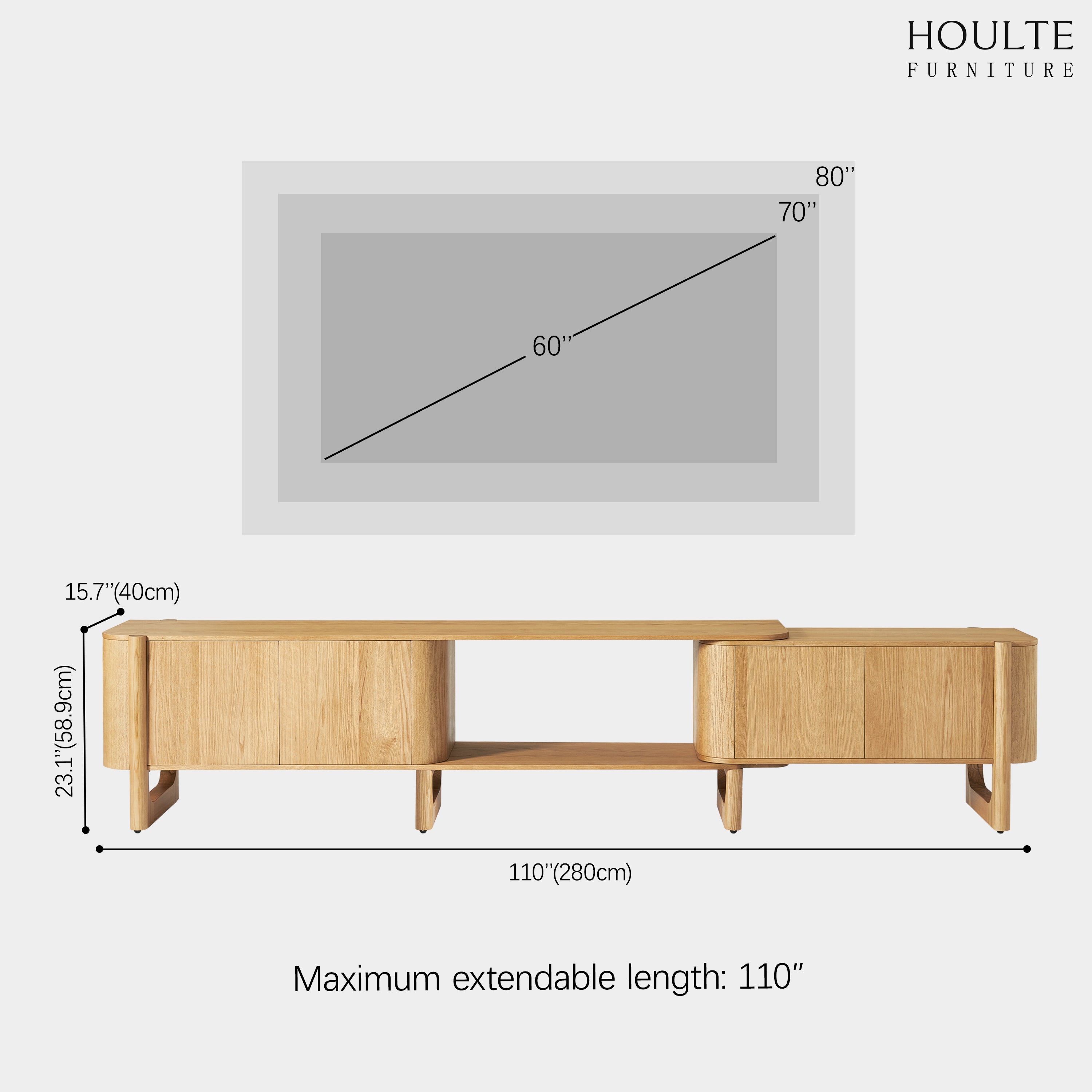 Silas Extendable TV Stand 80" to 110" size-image