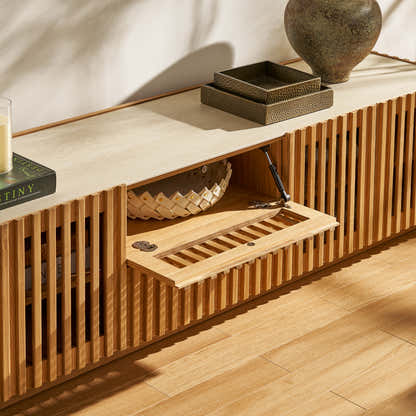 Isla Oak Sintered Stone Media Console 80"