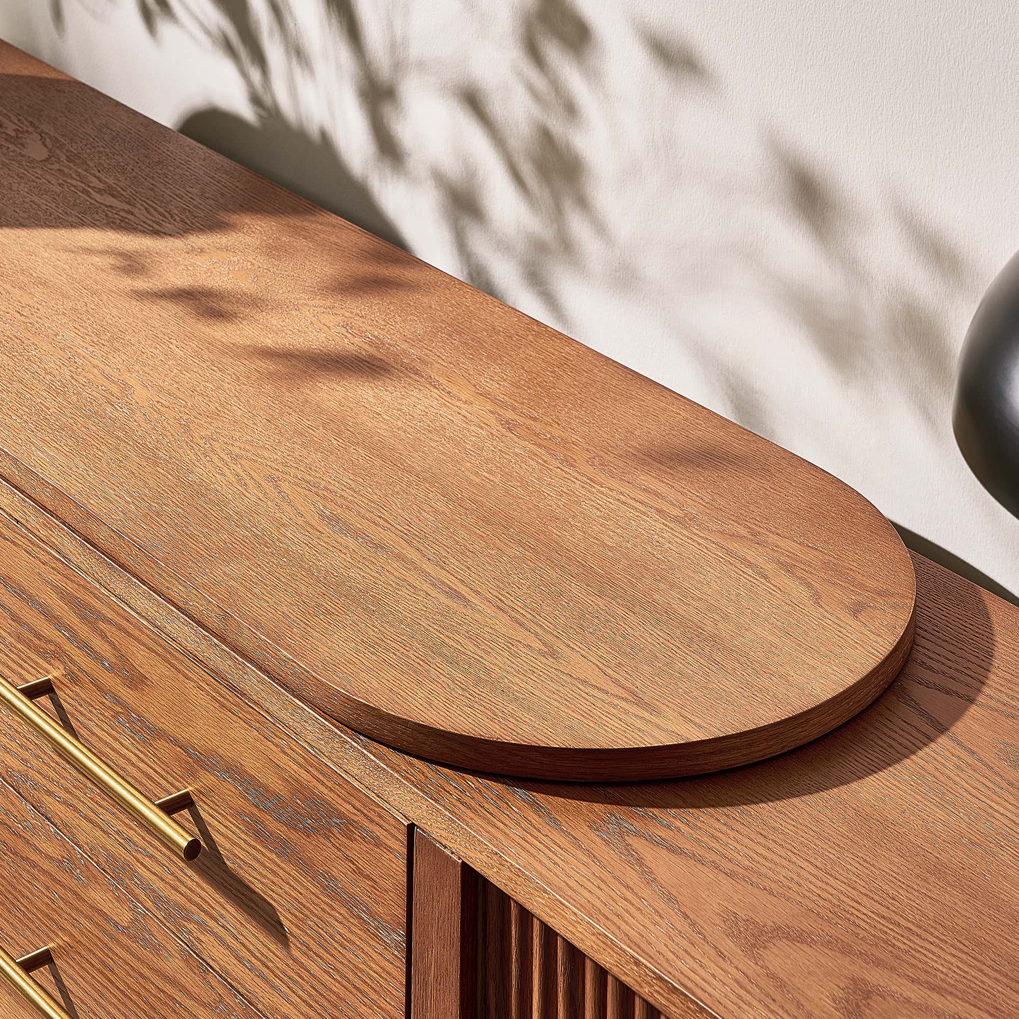 Ewan Oak Extendable Media Console 79" to 110"