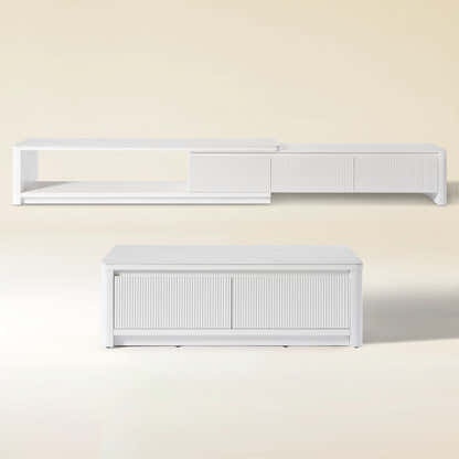 Celia Burnt Stone Media Console And Coffee Table Set