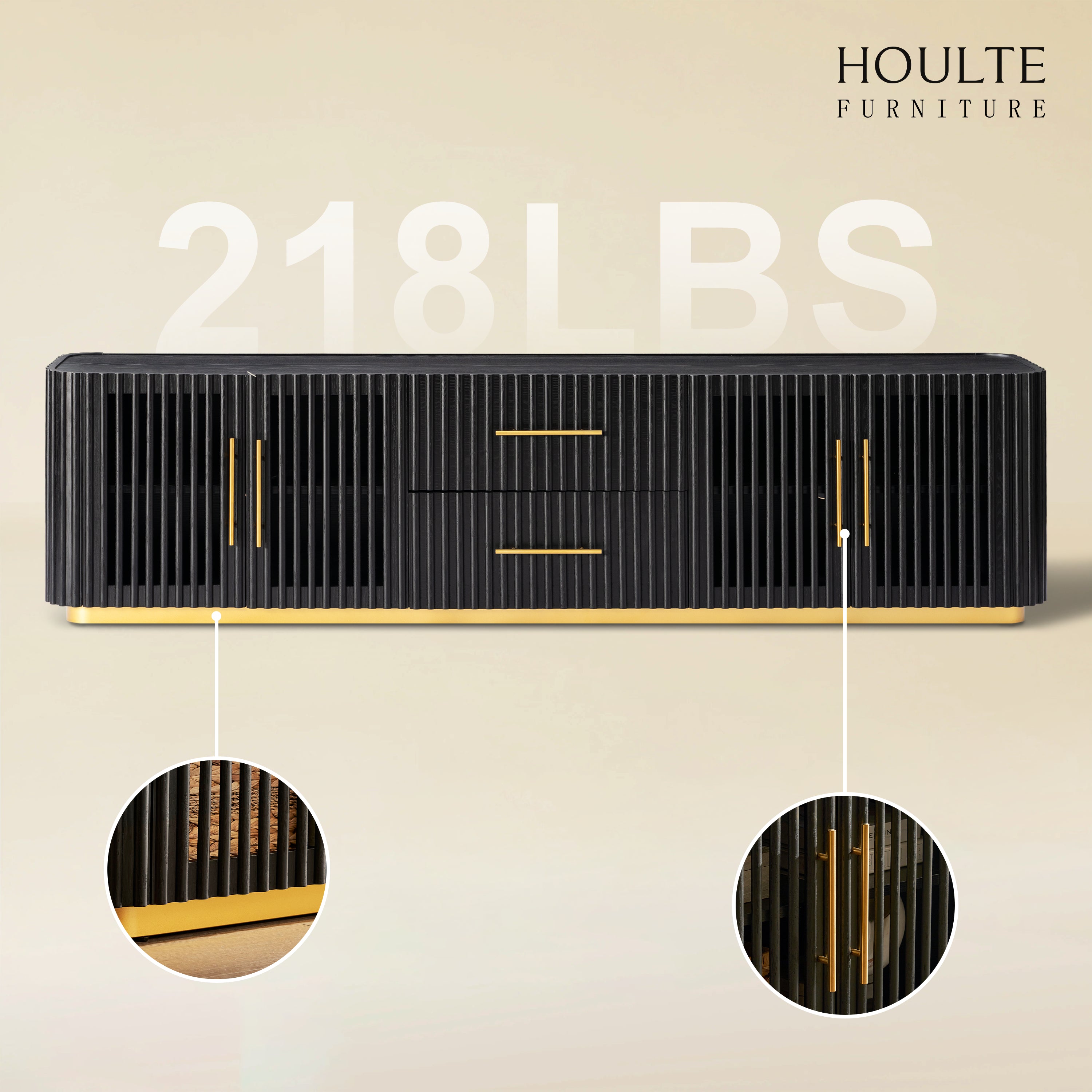 Holton Oak Media Console, Coffee Table And Sideboard Set