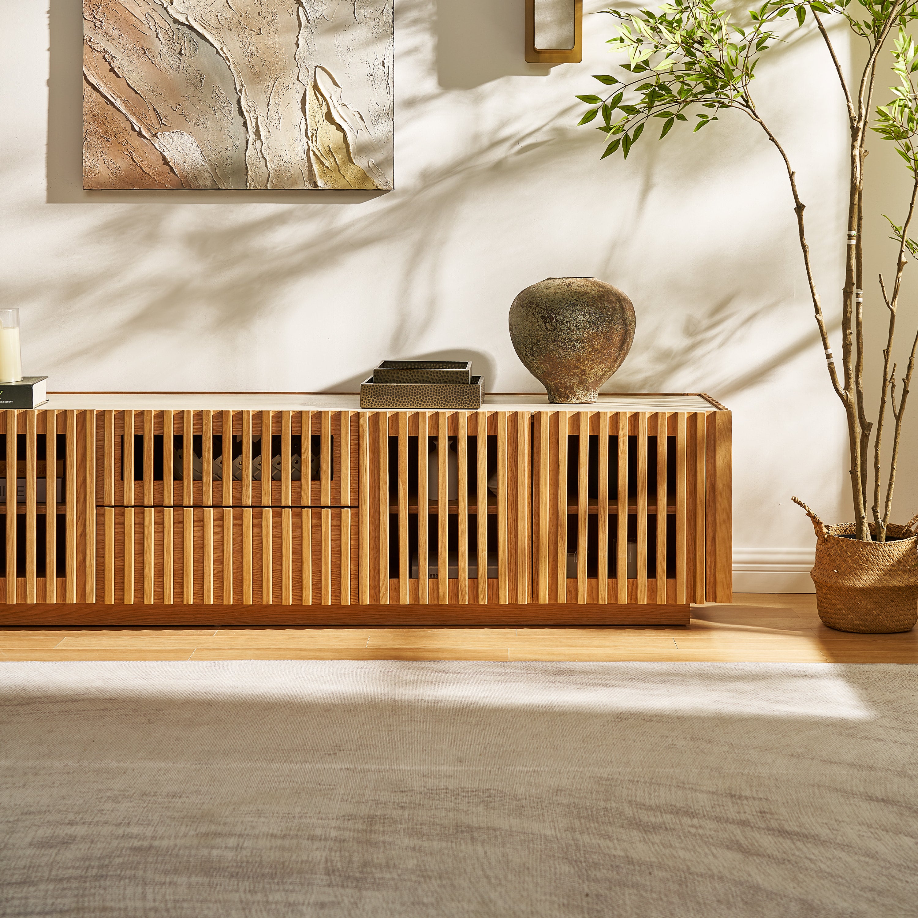 Isla Oak Media Console 80"