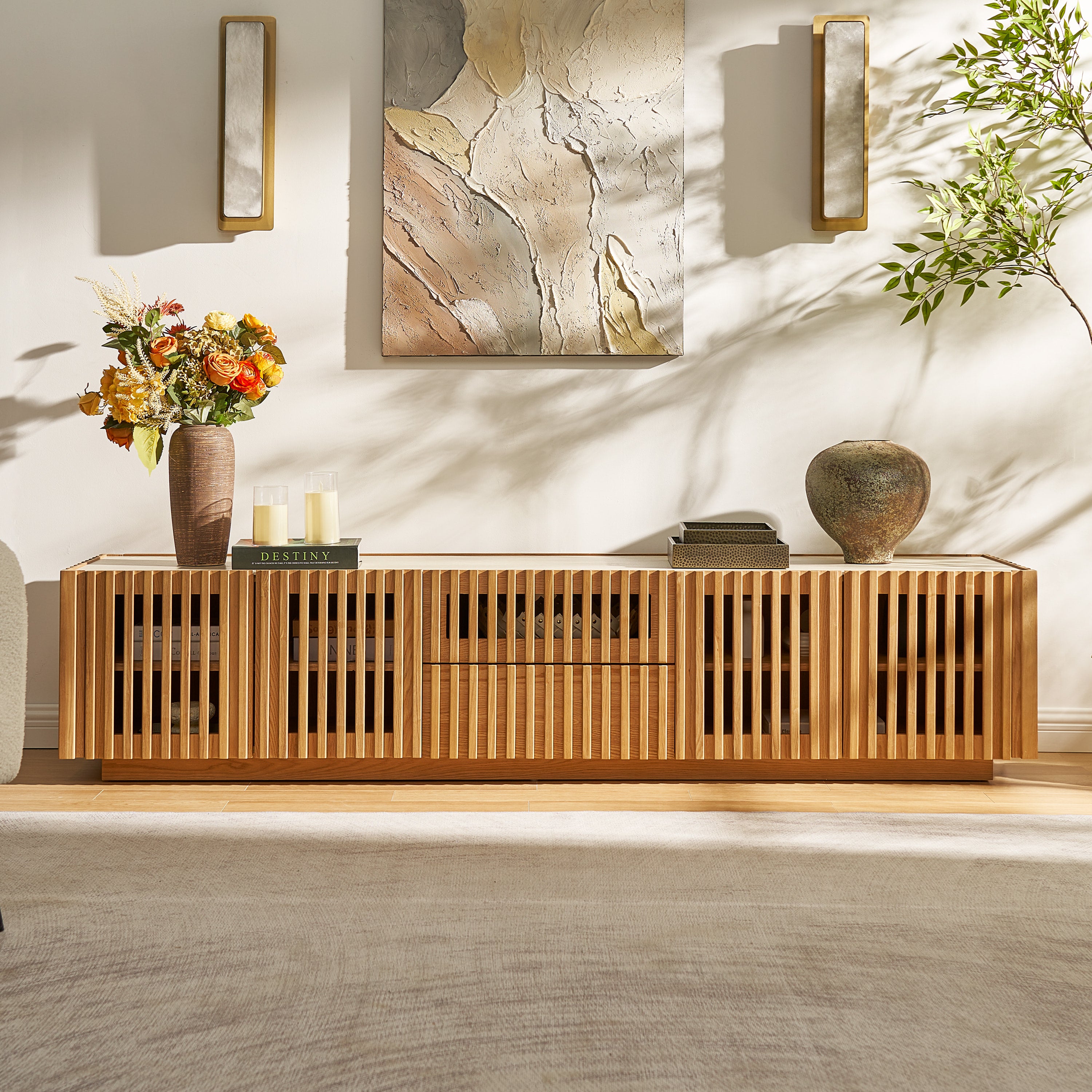 Isla Oak Media Console 80"